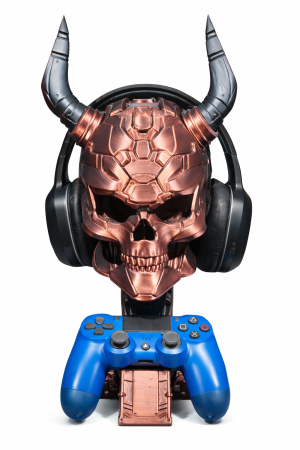 Suporte Gamer Caveira Mecânica para Headset e Controle