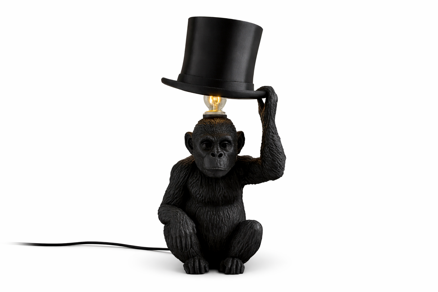 Abajur de Mesa Macaco com Cartola