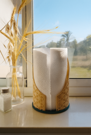 Suporte Decorativo para Rolo de Papel Toalha – Design Vazado Premium