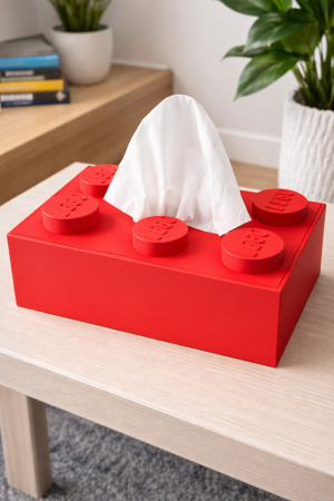 Caixa de Lenços Decorativa Estilo LEGO – Design Moderno e Criativo