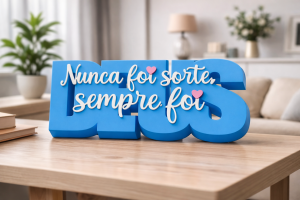 Placa Decorativa “Nunca Foi Sorte, Sempre Foi Deus”